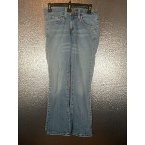 Levis 518 Jeans Womens 1 Boot Cut Super Low Rise Medium Wash Stretch Denim 26x32